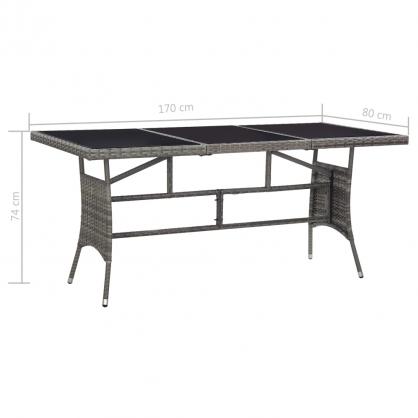 Spisebord til have 170x80x74 cm gr kunstrattan , hemmetshjarta.dk