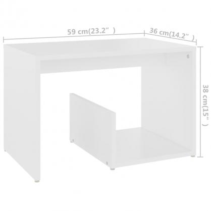 Sidebord 59x36x38 cm hvidt konstrueret tr , hemmetshjarta.dk