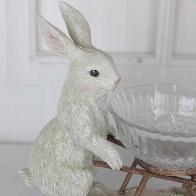 A Lot Dekoration - Dekoration Hare med glasskl 30 cm , hemmetshjarta.dk
