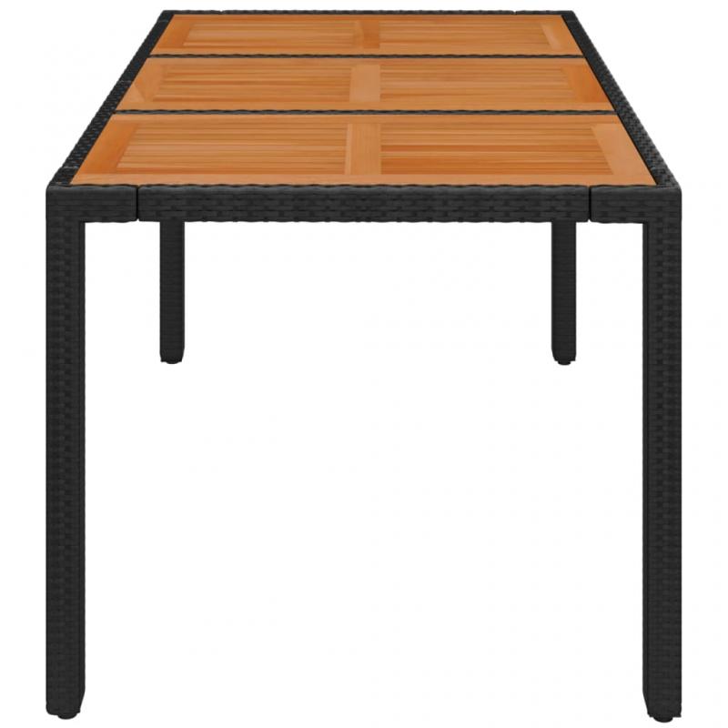 Spisebord til have 150x90x75 cm sort kunstrattan , hemmetshjarta.dk