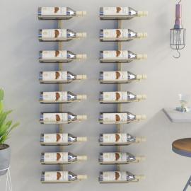Vægmonteret vinreol til 18 flasker guldjern , hemmetshjarta.dk