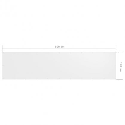 Balkonskrm hvid 120x500 cm oxford stof , hemmetshjarta.dk