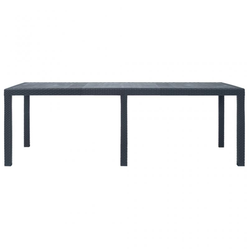 Spisebord til have 220x90x72 cm kunstrattan antracit , hemmetshjarta.dk