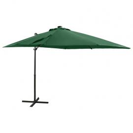 Frithængende parasol med stang og LED grøn 250 cm , hemmetshjarta.dk