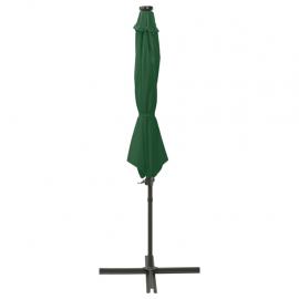 Frithængende parasol med stang og LED grøn 300 cm , hemmetshjarta.dk