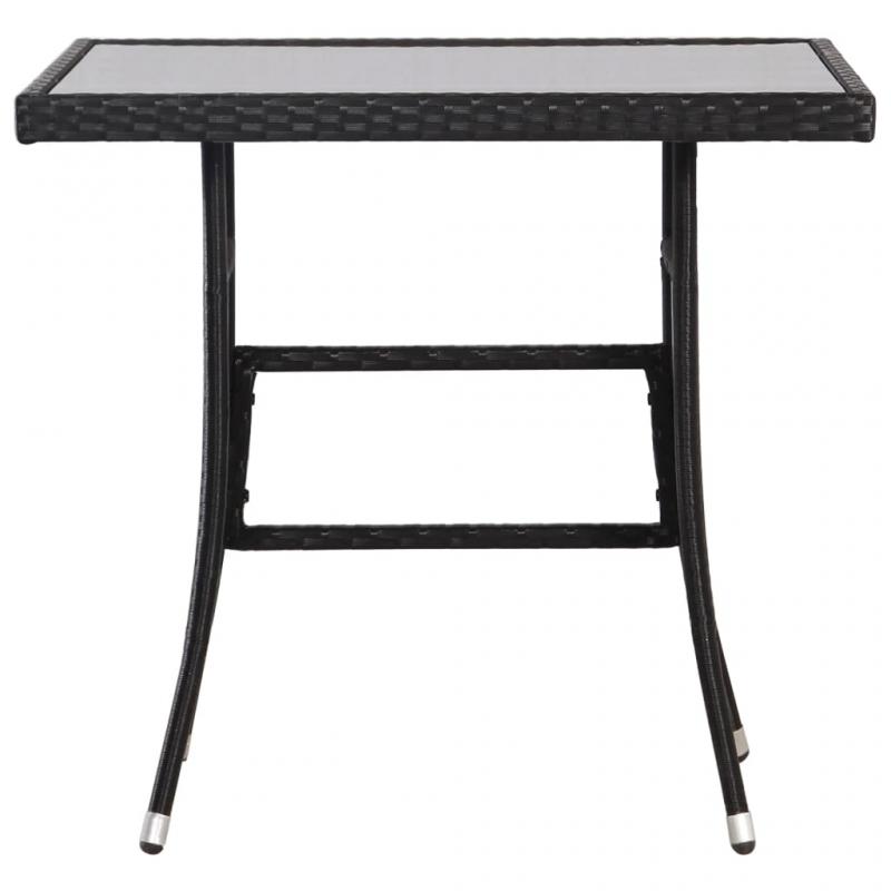 Spisebord til have 80x80x74 cm sort kunstrattan , hemmetshjarta.dk