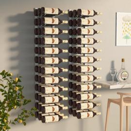 Vægmonteret vinreol til 72 flasker hvidt jern , hemmetshjarta.dk
