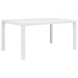 Spisebord til have 150x90x72 cm hvid kunstrattan , hemmetshjarta.dk