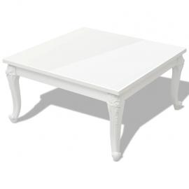 Sofabord klassisk 80x80x42 cm hvid højglans , hemmetshjarta.dk
