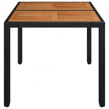 Spisebord til have 90x90x75 cm sort kunstrattan , hemmetshjarta.dk