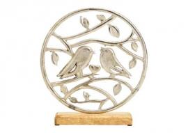Dekorativ fugle mangotræ metal brun sølv (B/H/D) 24x27x5cm , hemmetshjarta.dk