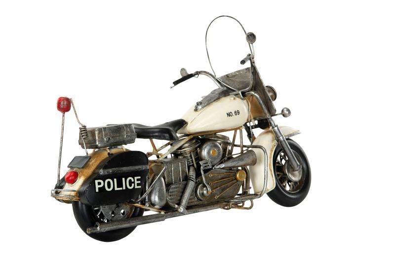 A Lot Dekoration - Metaldekoration Motorcykel Politi Metal 36x14x24cm , hemmetshjarta.dk