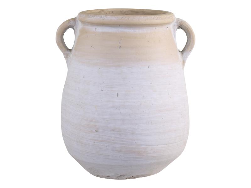 Vase til dekoration antik creme medium H31,5/L27,5/B25,5 cm , hemmetshjarta.dk