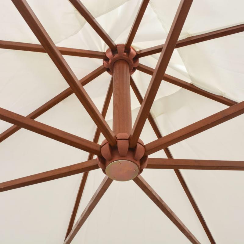 Frithngende parasol med trstang 300x300 cm hvid , hemmetshjarta.dk
