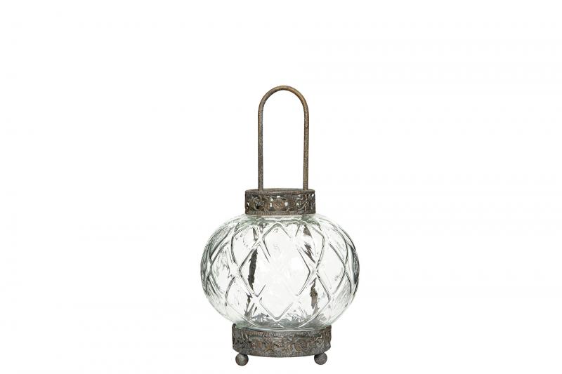 A Lot Dekoration - Lanterne Lyselygte Glas Luna 12x11 22cm , hemmetshjarta.dk