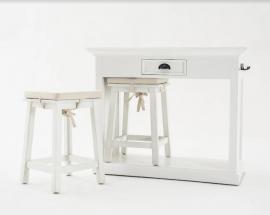 NovaSolo Halifax Køkkenbordsæt med taburetter og hynder 105x50x85 Mahogni , hemmetshjarta.dk