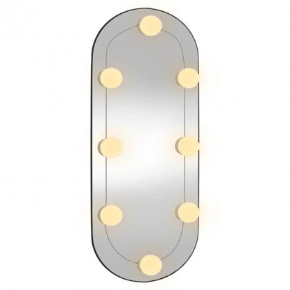 Vgspejl med LED-belysning oval 25x60 cm glas , hemmetshjarta.dk