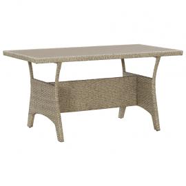 Spisebord til have 120x70x66 cm grå kunstrattan , hemmetshjarta.dk