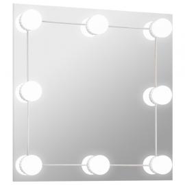Vægspejl med LED-belysning firkantet 40x40 cm glas , hemmetshjarta.dk