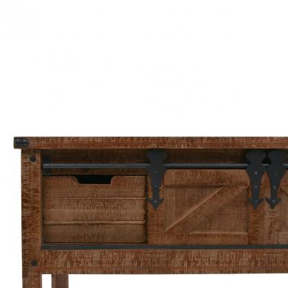 Aflastningsbord Konsolbord 131x35,5x75 cm brunt massivt grantr , hemmetshjarta.dk