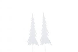 Juletræ / Stick Metal Hvid 18x6,5 / 33cm 2-pack , hemmetshjarta.dk