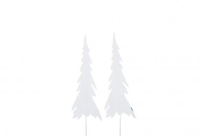 A Lot Dekoration - Julepynt juletr stick Metal Hvid 18x6,5 33cm 2-pak , hemmetshjarta.dk