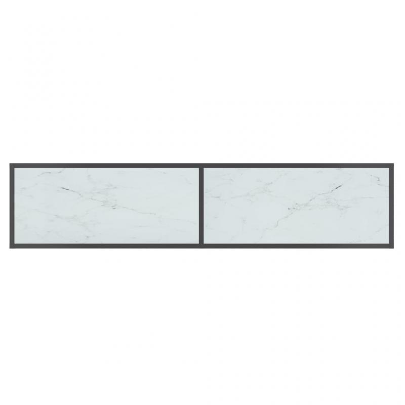 Aflastningsbord Konsolbord 160x35x75 cm hvidt hrdet glas , hemmetshjarta.dk