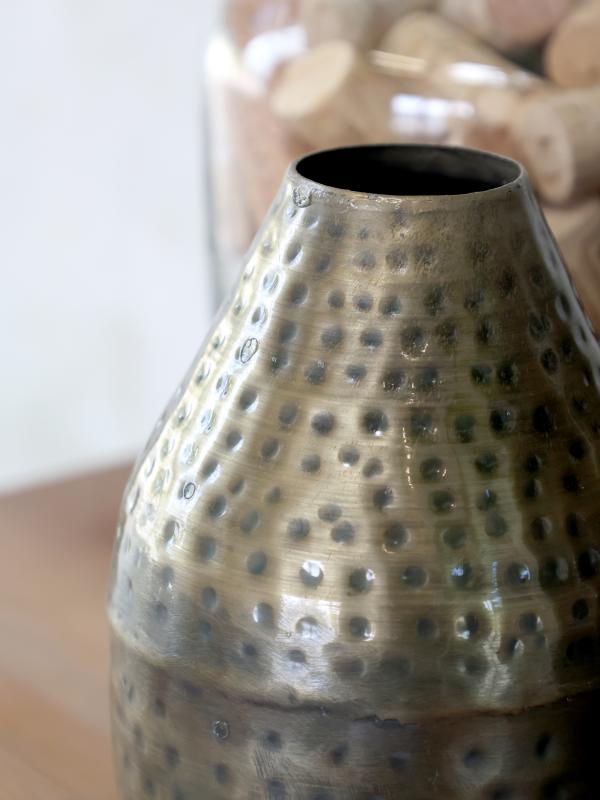 Vase til dekoration antik messing H15,5/D10 cm , hemmetshjarta.dk