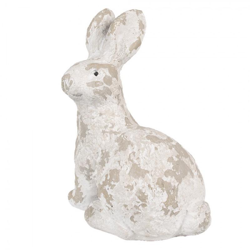 Pskedekoration Kanin Hvid Beige Keramik (B/D/H) 25x19x39 cm , hemmetshjarta.dk
