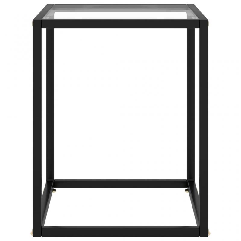 Sofabord hrdet glas sort 40x40x50 cm , hemmetshjarta.dk