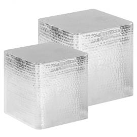 Sofabord aluminium 2 stk sølv , hemmetshjarta.dk