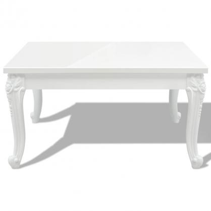 Sofabord klassisk 80x80x42 cm hvid hjglans , hemmetshjarta.dk