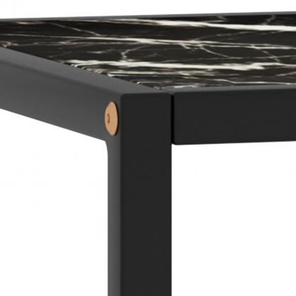 Sofabord hrdet glas sort marmorglas 40x40x50 cm , hemmetshjarta.dk