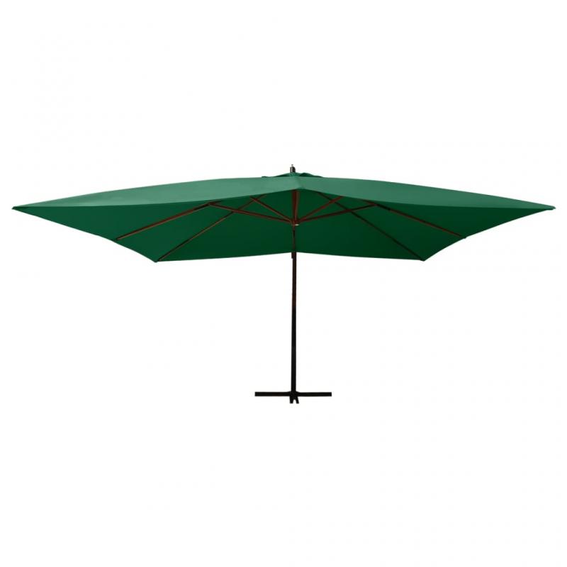 Frithngende parasol med trstang 400x300 cm grn , hemmetshjarta.dk