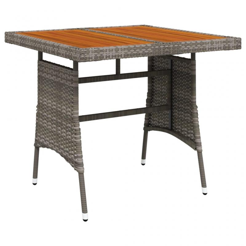 Spisebord til have 70x70x72 cm gr kunstrattan massiv akacie , hemmetshjarta.dk