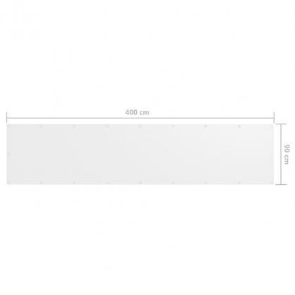 Balkonskrm hvid 90x400 cm oxford stof , hemmetshjarta.dk