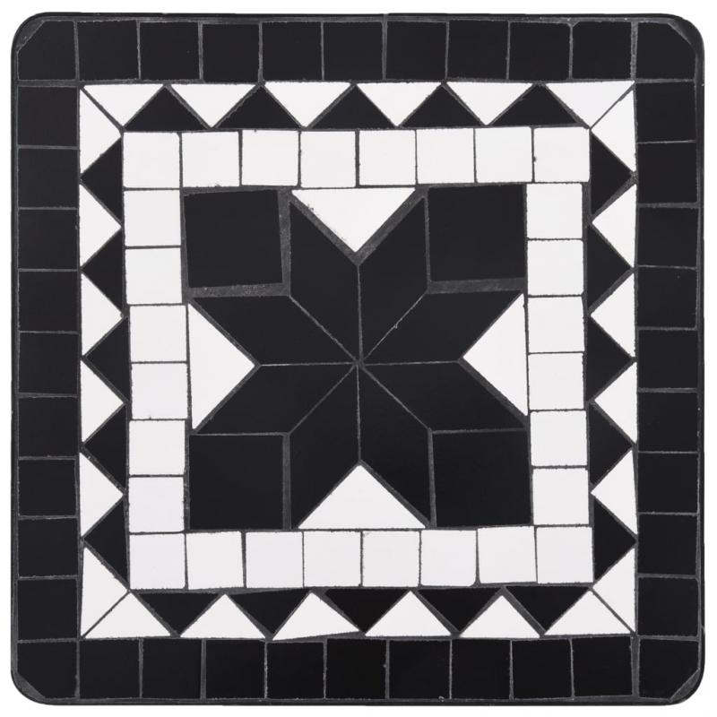 Sidebord med mosaik sort og hvid keramik , hemmetshjarta.dk