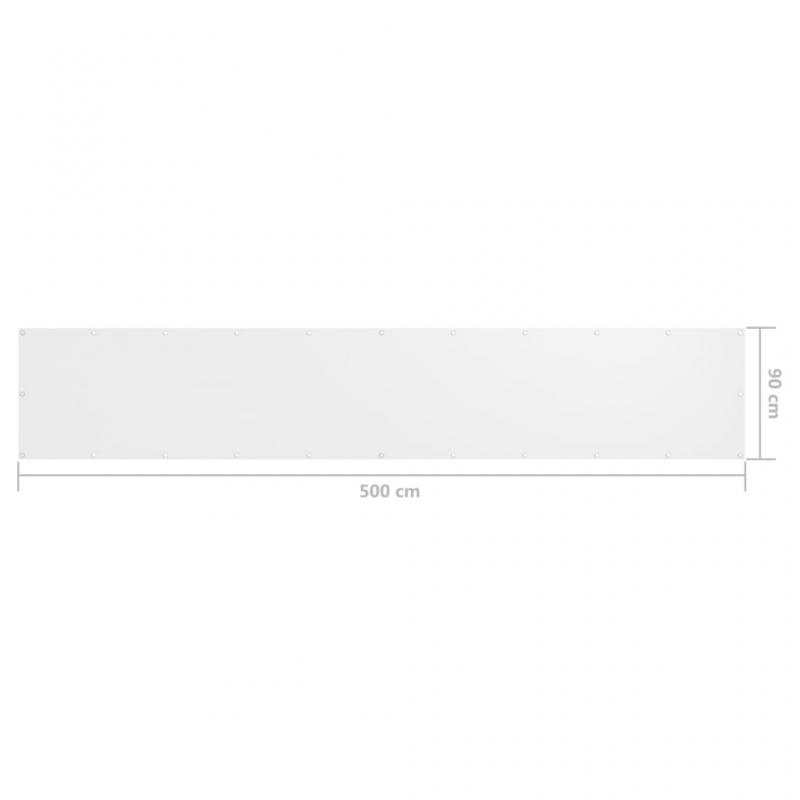 Balkonskrm hvid 90x500 cm oxford stof , hemmetshjarta.dk