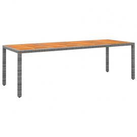 Spisebord til have 250x100x75 cm grå kunstrattan & akacietræ , hemmetshjarta.dk