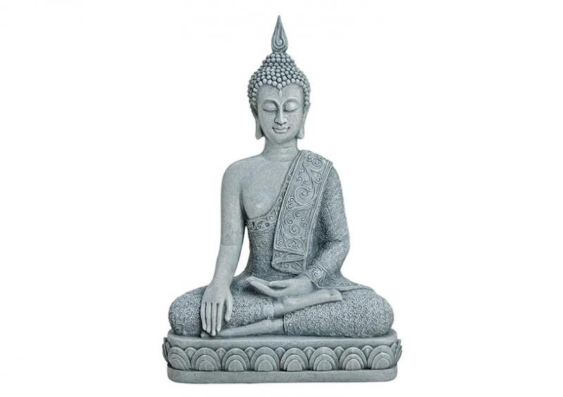 Dekoration Buddha XL gr siddende polyresin (B/H/D) 26x39x14 cm , hemmetshjarta.dk