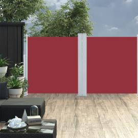 Udtrækkeligt sidemarkise til terrasse rød 120x600 cm dobbelt , hemmetshjarta.dk