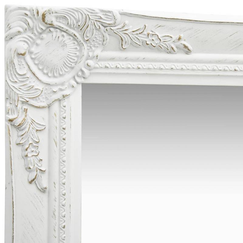 Vgspejl i barok stil hvid 40x40 cm , hemmetshjarta.dk