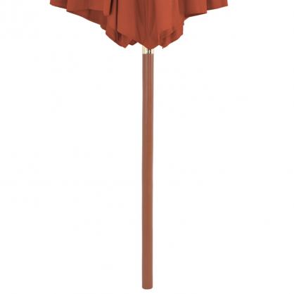 Parasol med trstang 300 cm terracotta , hemmetshjarta.dk