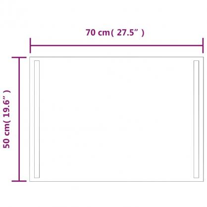 Badevrelsesspejl LED rektangulrt 70x50 cm , hemmetshjarta.dk