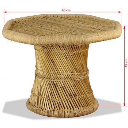 Sofabord bambus ottekant 60x60x45 cm , hemmetshjarta.dk