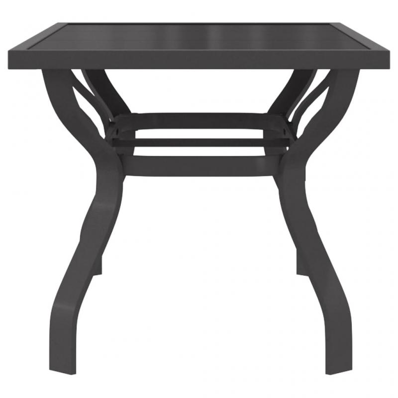 Spisebord til have 140x70x70 cm gr stl og glas gr og sort , hemmetshjarta.dk
