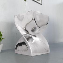 Sidebord aluminium snoet form sølv , hemmetshjarta.dk