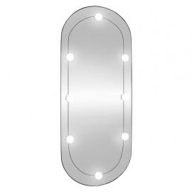 Vægspejl med LED-belysning oval 45x100 cm glas , hemmetshjarta.dk