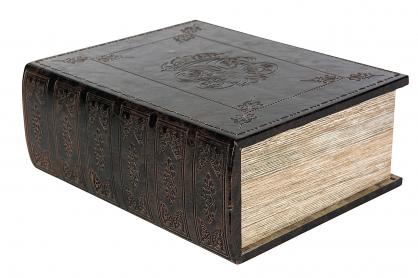 A Lot Dekoration - Bog skjuler Bag in Box Lder 30x23x11,5cm , hemmetshjarta.dk