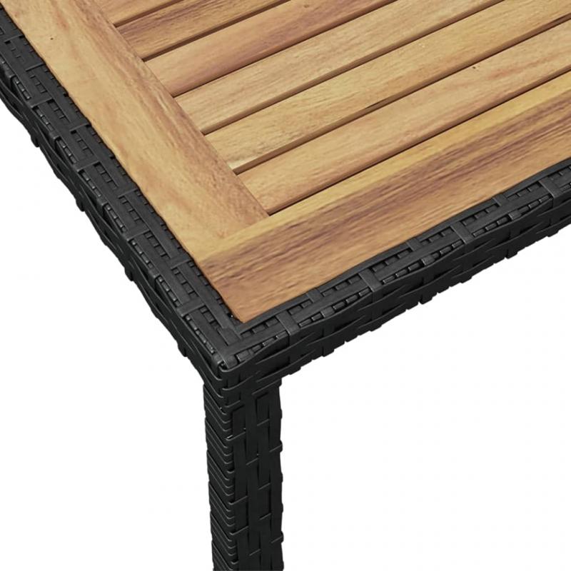 Spisebord til have 123x60x74 cm sort og brunt massivt akacietr , hemmetshjarta.dk